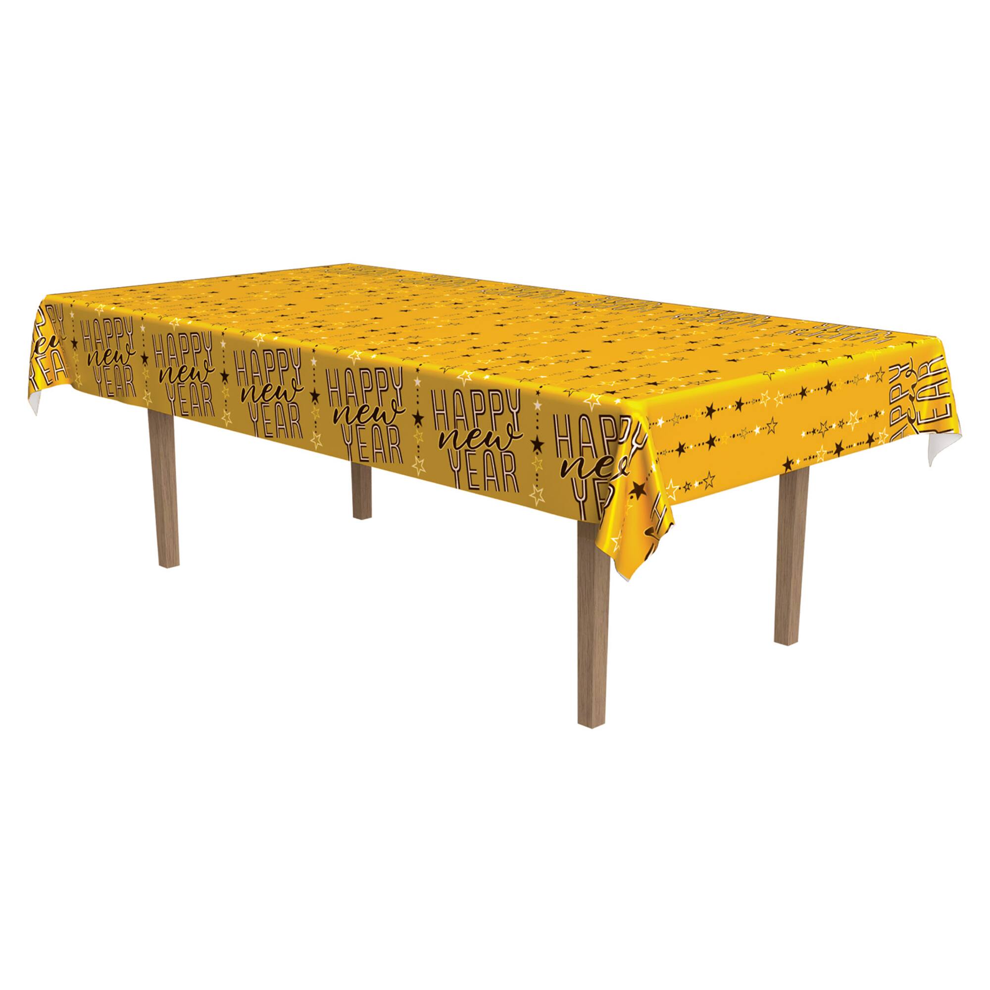 Beistle 54" x 108" Metallic Happy New Year Table Covers, 2ct.